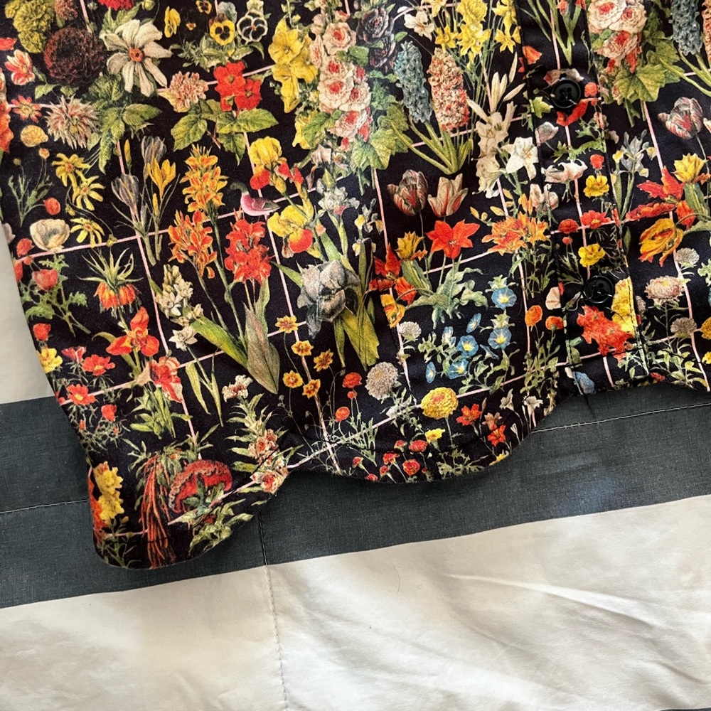 Samantha Pleet floral grid crop blouse with scallop hem - L - Picture 4 of 5